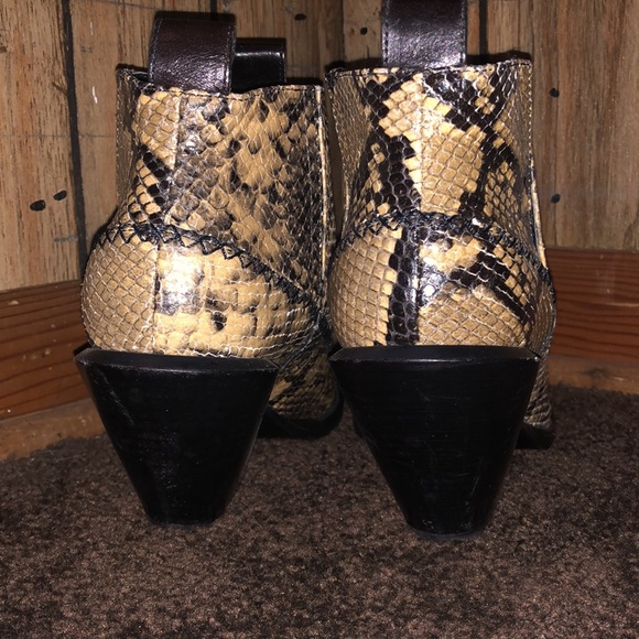 Faux python print ankle boots H&M size 8.5, dearly loved these booties!! - Picture 2 of 3